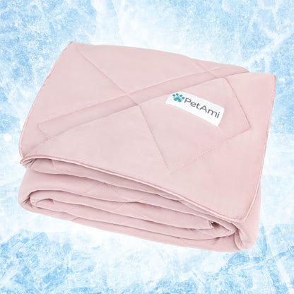 PetAmi Cooling Dog Blanket Lightweight Soft for Large Pet Cat, 40x60 Navy