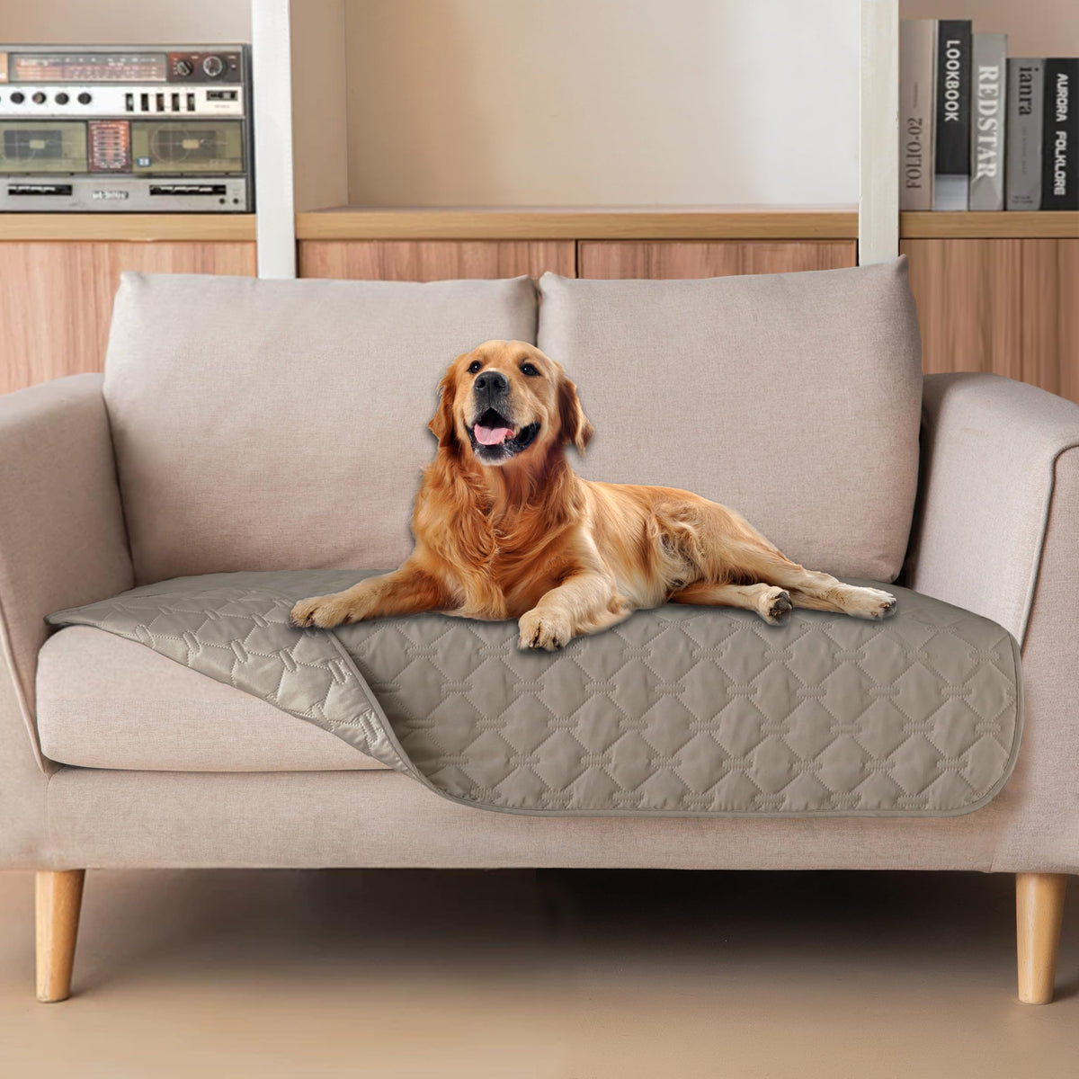 gogobunny Waterproof Pet Blanket for Bed, Washable Couch Cover for Dog Cat