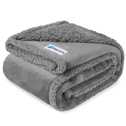 PetAmi Waterproof Dog Blanket for Large Dog Cat Pet, 60x80, Grey Sherpa