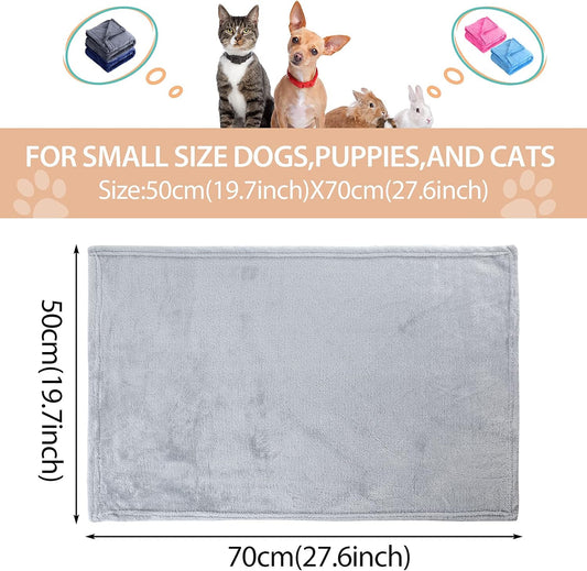 8 Pieces Pet Blanket Soft Fleece Warm Sleep Mat for Dogs Cats Reversible Washable Blanket Fluffy Cute pet Supplies for Small Medium Large Puppy Kitten, 19.7X 27.6 Inches, 8 Colors