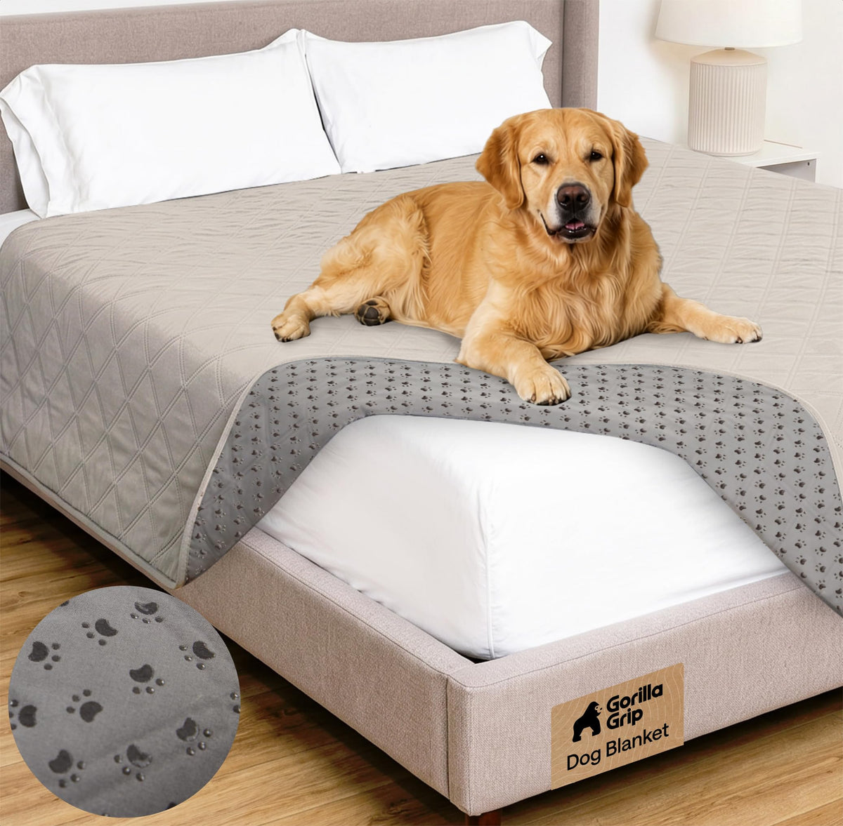 GORILLA GRIP® Waterproof Dog Blanket, Couch Cover for Dogs, 82x102 Charcoal