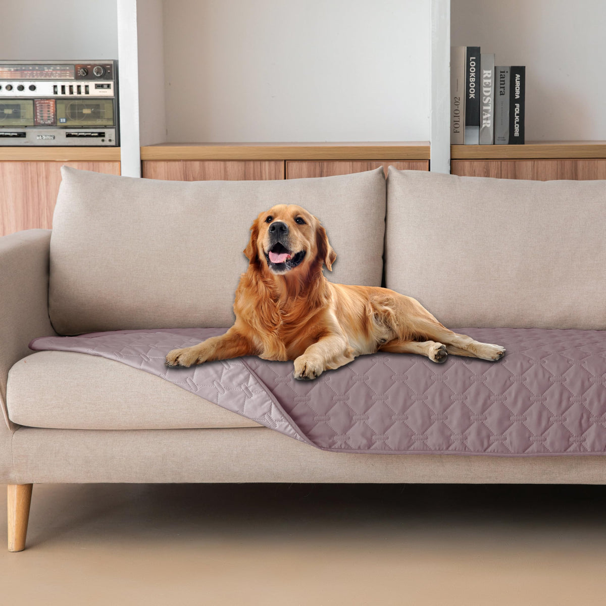 gogobunny Waterproof Pet Blanket for Bed, Washable Couch Cover for Dog Cat