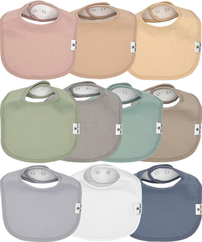 Diaper Squad 10-Pack Organic Cotton Baby Bibs for Baby Boy, Girl