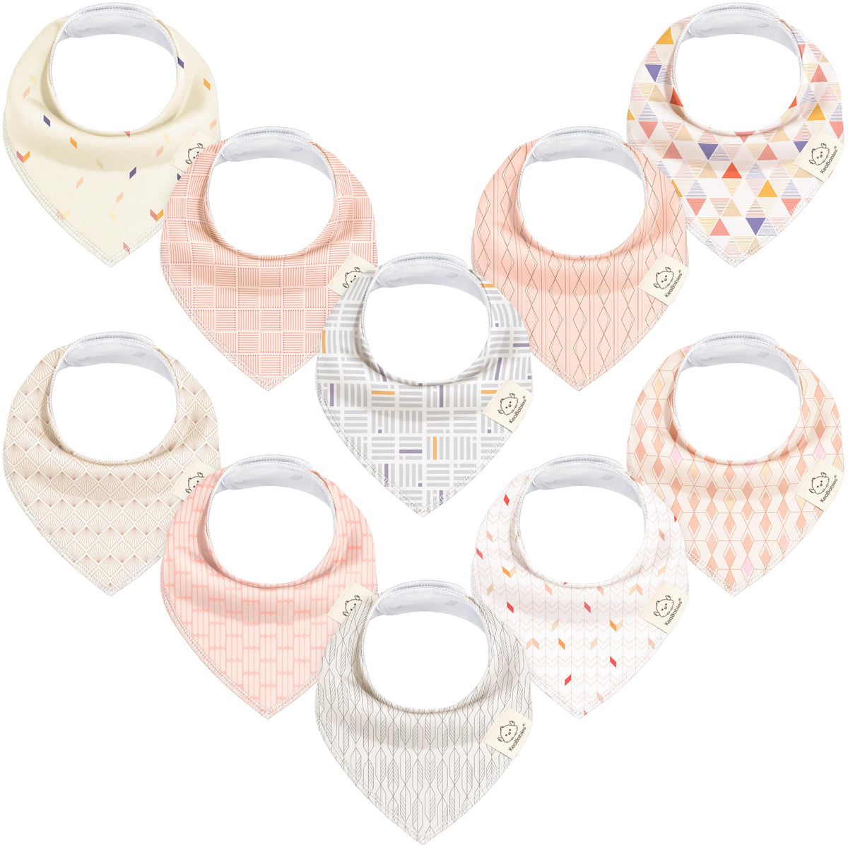 KeaBabies 8pk Organic Baby Bandana Bibs for Drooling Teething, Pets & Paws