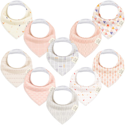 KeaBabies 8pk Organic Baby Bandana Bibs for Drooling Teething, Pets & Paws