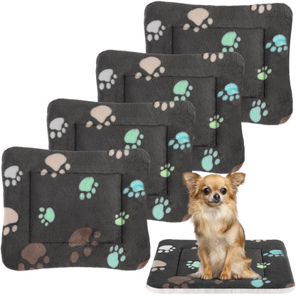 Tuanse 4 Pack Soft Pet Bed Mat Small Dog Crate Fleece