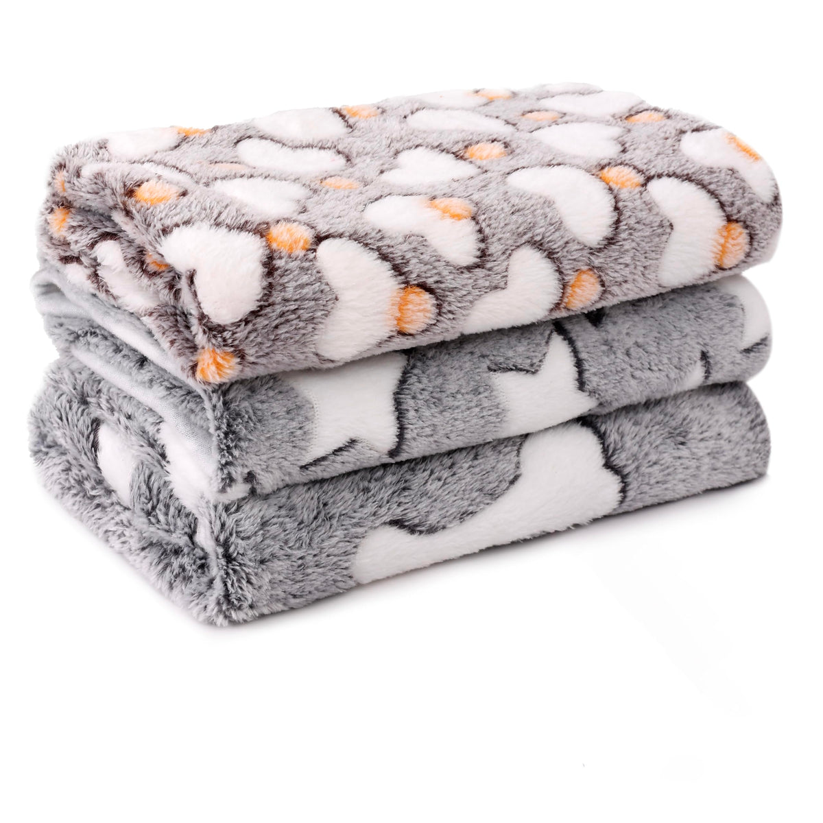 MIWOPET 3 Pack Fleece Pet Blankets Warm Bed Throw for Dogs & Cats 30x20in