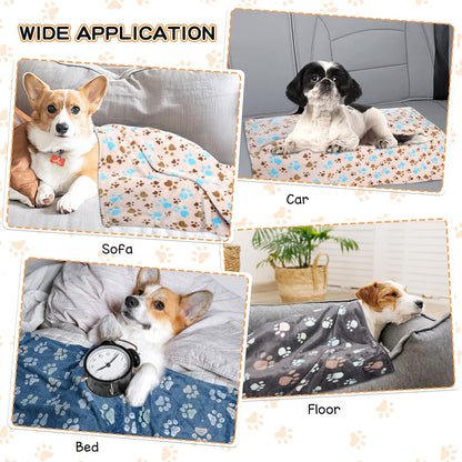 Rezutan Blanket for Large Dogs & Cats Soft Reversible Cute Paw 40"x31"