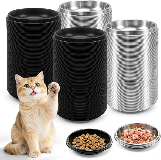 600 Pack Disposable Pet Feeding Bowls, Plastic Small Feeding Dish