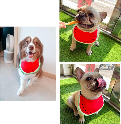 Pet Dog Bandana Cartoon Watermelon Neckerchief Costume Accessory Summer Waterproof Bib for Medium & Large DogsGolden Retriever Alaskan Samoyed