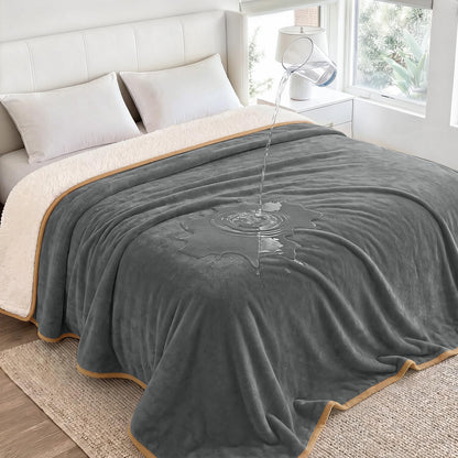 Luciphia Waterproof Bed Blanket Washable,Soft Sherpa Fleece Puppy Reversible Throw Blankets for Small Dog Cat, Furniture Cover Protector Couch Bed from Liquid Pee and Pet Fur, Black, 40" x 28"