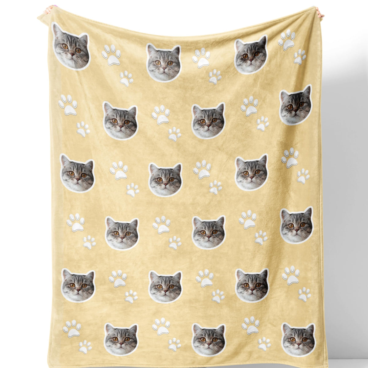 Custom Blanket with Pet Picture & Name, Personalized Photo Funny Cat Dog Face Throw Blanket, Printed Soft Warm Plush Fleece Customized Blanket for Couch Bed Sofa, Gifts for Dog Dad Mom Pet Lovers