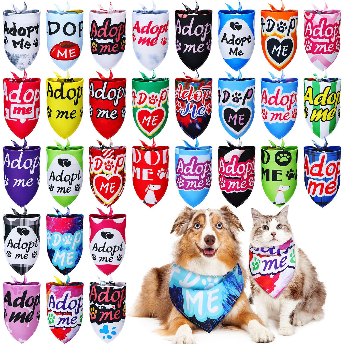 Huhumy 100 Pcs Paw Dog Bandanas Bulk Pet Paw Grooming Bandanas for Dogs