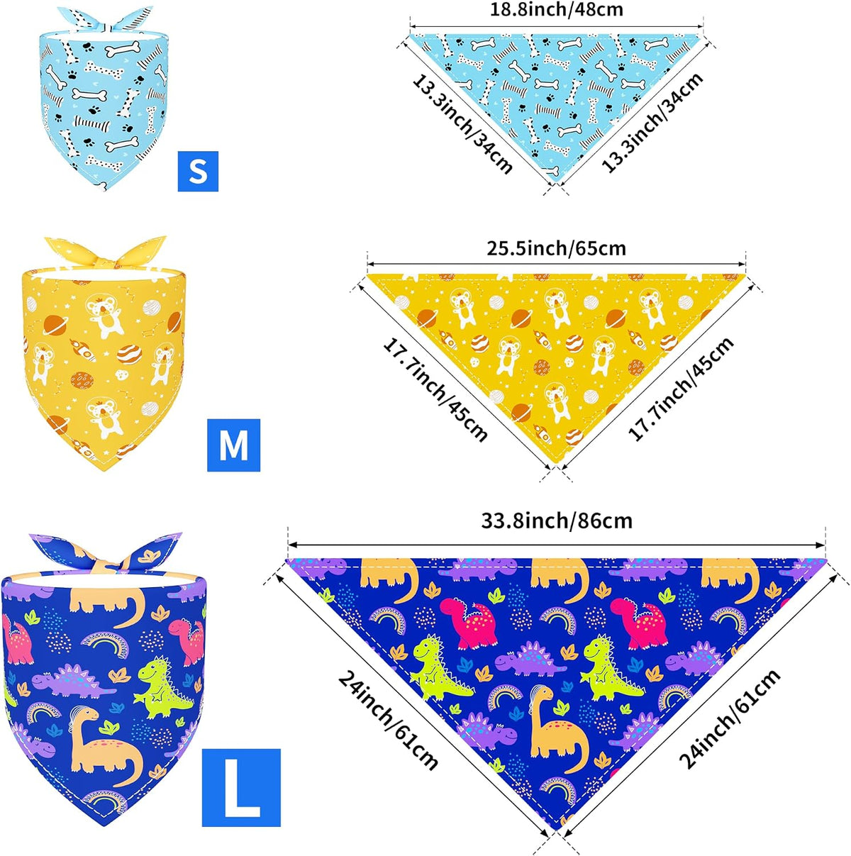PET SHOW 50 Pack Boy Dog Bandanas Bulk for Medium Dogs
