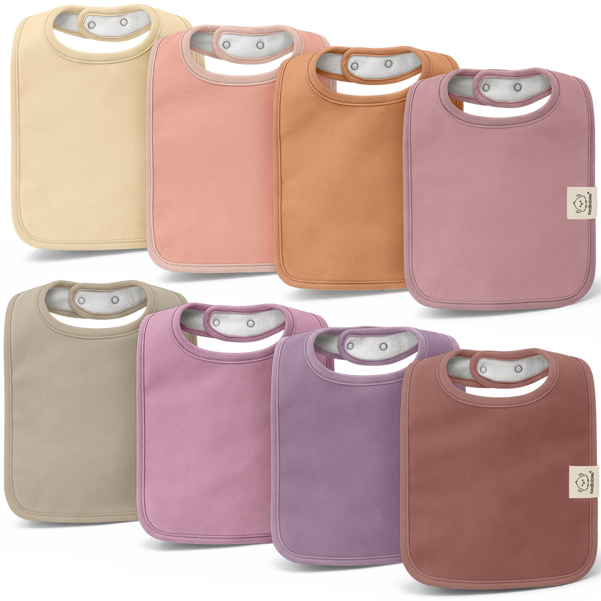 KeaBabies 8-Pack Organic Baby Bibs for Boys, Girls Drool Bibs (Dew)