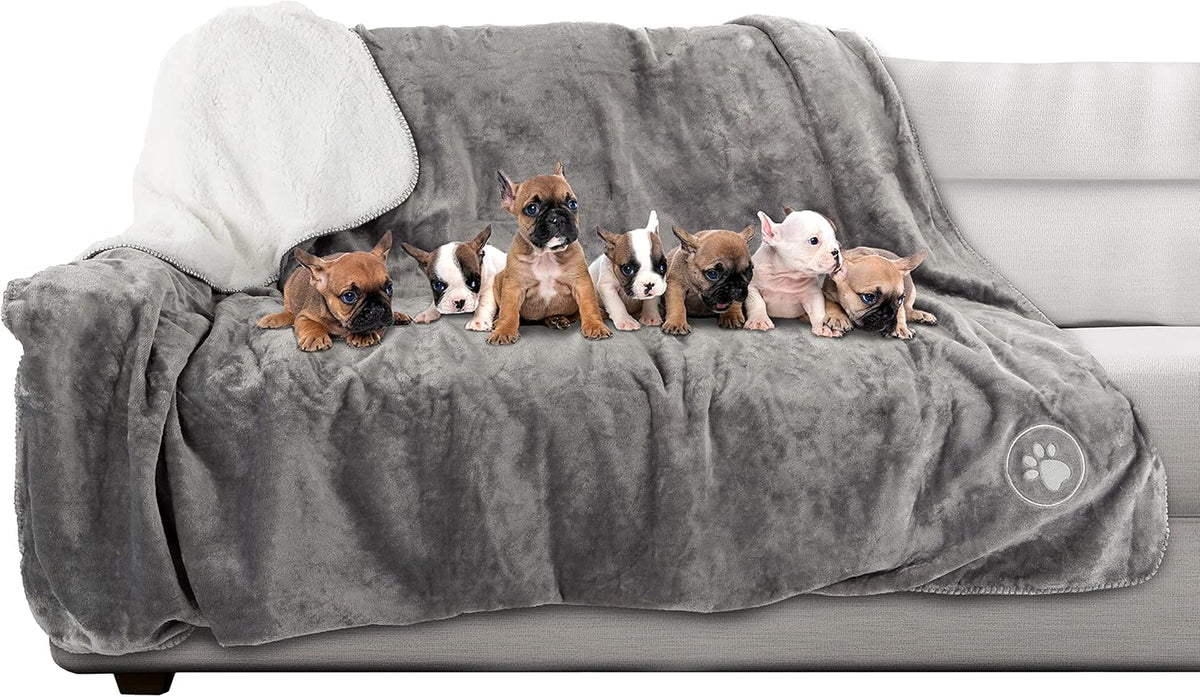 PETMAKER Waterproof Reversible Dog Blanket, Gray, 60” x 70”