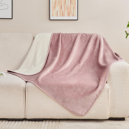 Waterproof Blanket Bed Cover 60"x80" for Adults or Pets, Dusty Pink