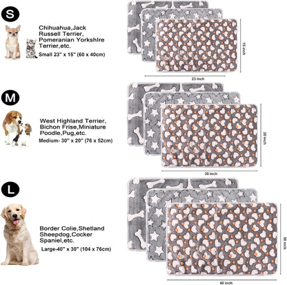 MIWOPET 3 Pack Fleece Pet Blankets Warm Bed Throw for Dogs & Cats 30x20in