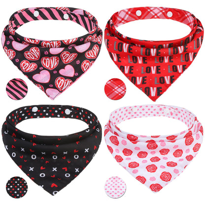 PAWCHIE Dog Bandanas Small Reversible Styles Pet Triangle Scarf Bibs - Adjustable with Two Snaps - Kerchief Set Accessories for Dogs, Puppy, Cats