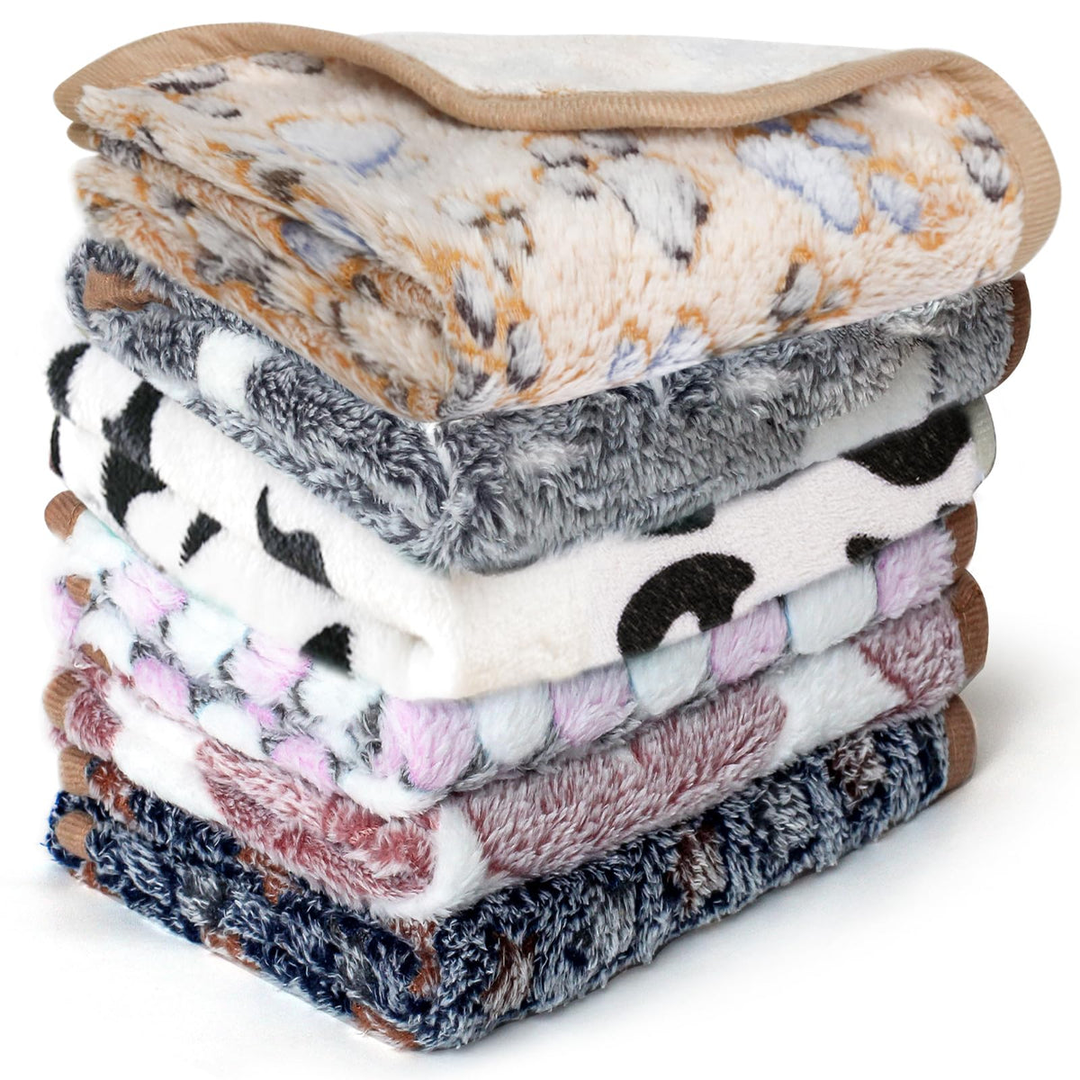 YedsIntu 6 Pcs Absorbent Guinea Pig Blankets Washable Small Animal Fleece Bedding Cage Liners Reusable Pet Pee Pad Sleep Mat Pad Cover for Hamster Ferret Rabbit Chinchilla Hedgehog (16"x24")