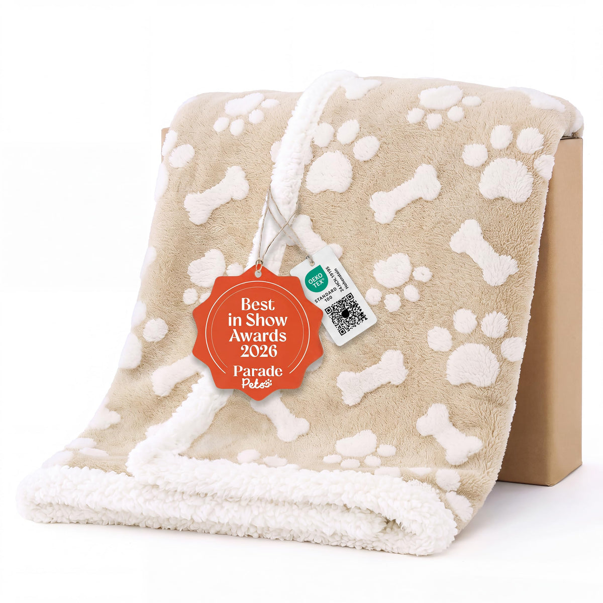LE SURE Waterproof Dog Blankets for Small Dogs Cute Cozy 3D Jacquard,25x35