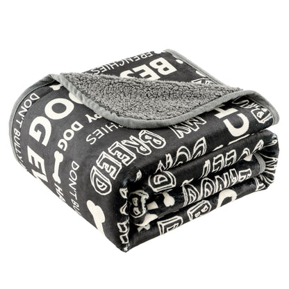 Waterproof Dog Blankets for Large Dogs 50"x60" Dark Grey