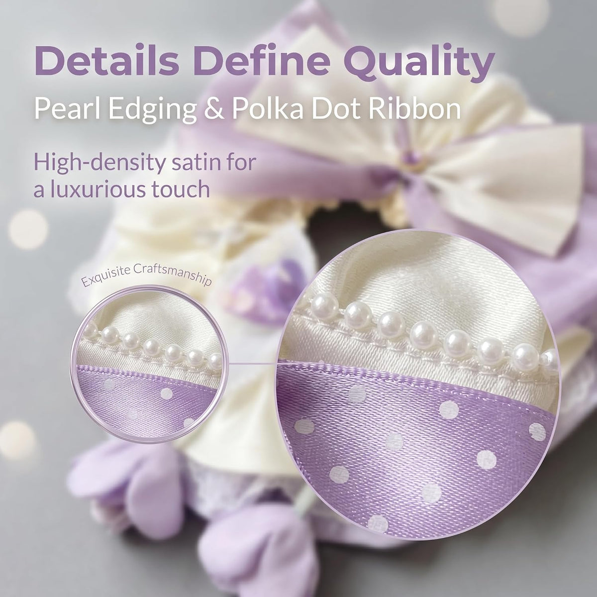 Princess Lace Satin Pet Bandana, Purple