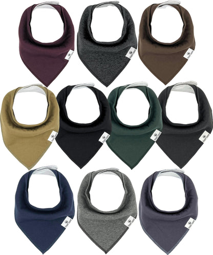 Diaper Squad 10-Pack Organic Cotton Baby Bibs for Baby Boy, Girl