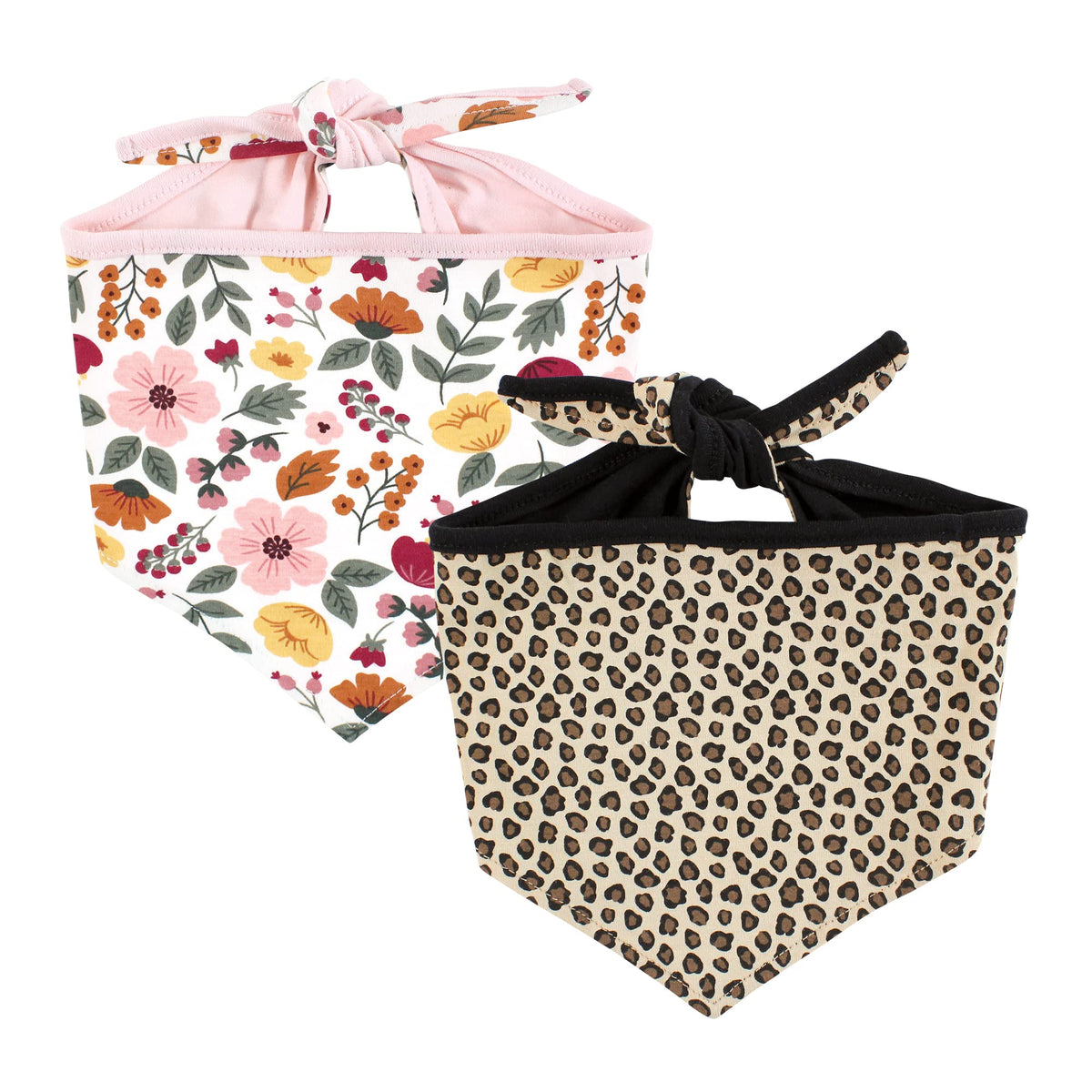 Luvable Friends Dog Reversible Pet Dog and Cat Bandana Bibs 2pk, Houndstooth Hearts, One Size