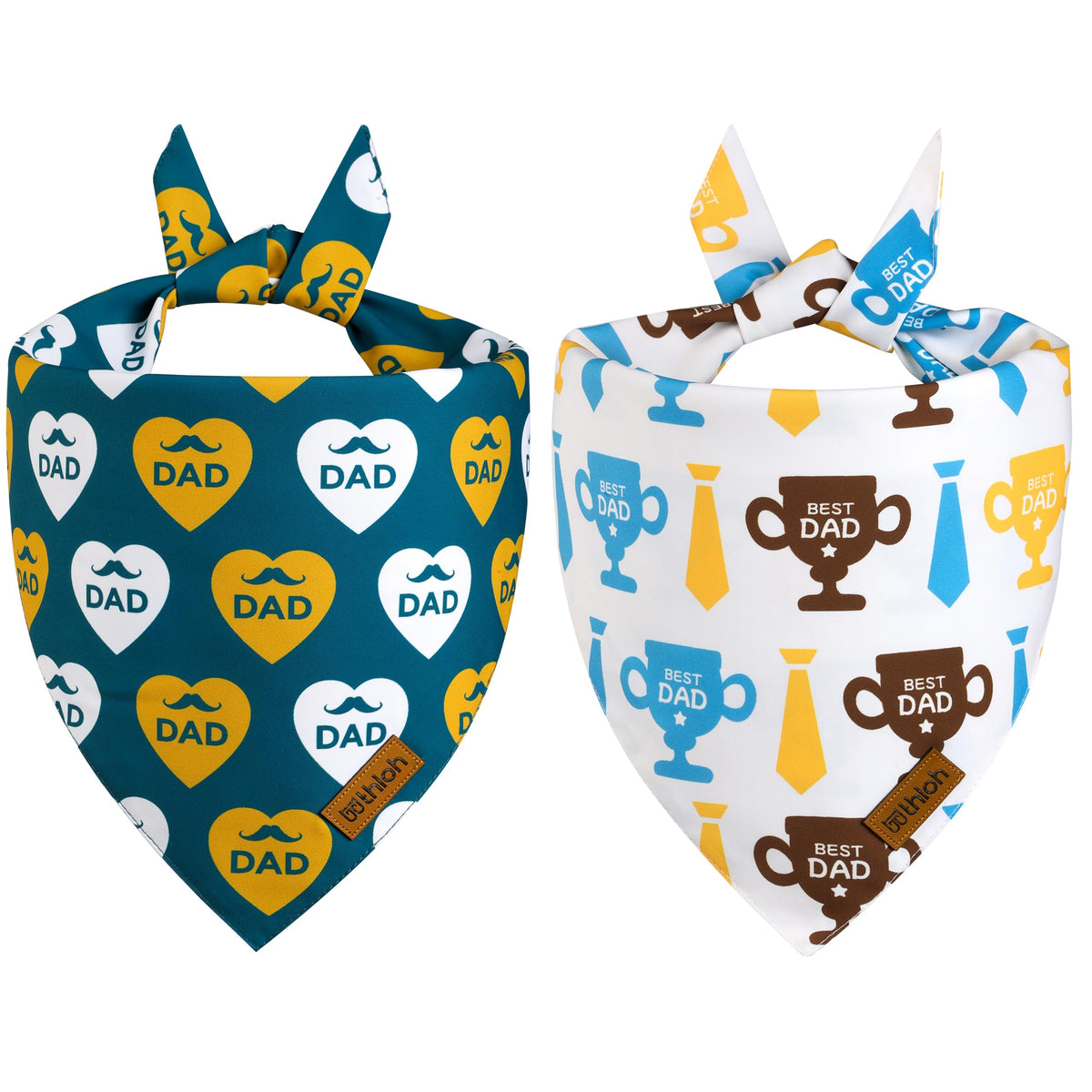Halloween Dog Bandanas - 2 Pack Reversible Pumpkin and Bat Pet Scarf for Boys and Girls | Fall Dog Bibs | Premium Durable Fabric | Holiday Dog Bandana for Small and Medium Dogs (Small)