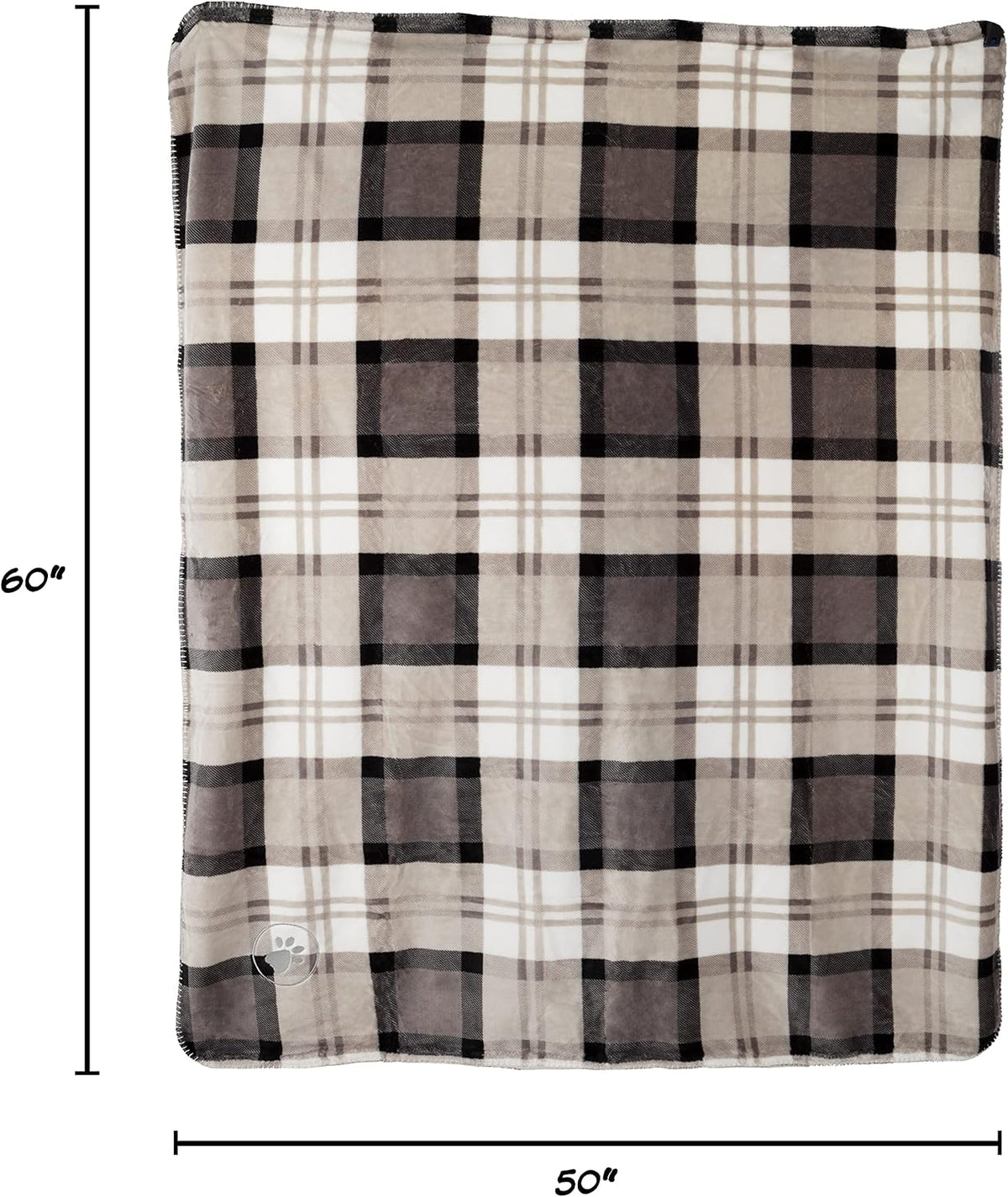 Pet Blanket - Reversible Waterproof Plaid Throw Protects Couch, Car, and Bed from Spills, Stains, or Fur - Dog and Cat Blankets by Petmaker (Gray)