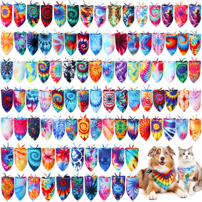 Huhumy 100 Pcs Paw Dog Bandanas Bulk Pet Paw Grooming Bandanas for Dogs