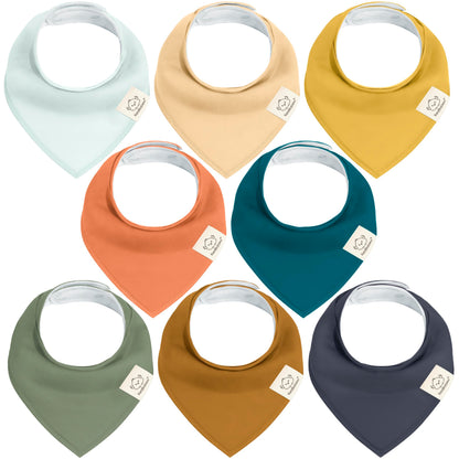 KeaBabies 8pk Organic Baby Bandana Bibs for Drooling Teething, Pets & Paws