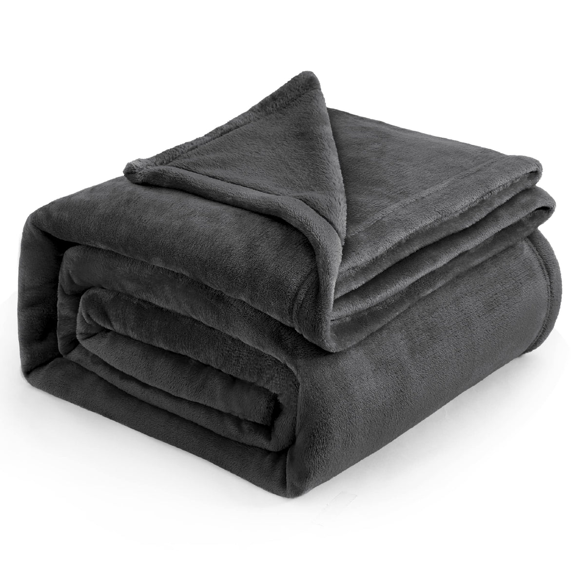 Bedsure GentleSoft Fleece Blanket Twin Size Grey - 300GSM Lightweight Plush Fuzzy Cozy Soft Warm Blanket for Bed, Sofa, Couch, Travel, Camping, 60x80 inches