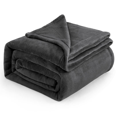 Bedsure GentleSoft Fleece Blanket Twin Size Grey - 300GSM Lightweight Plush Fuzzy Cozy Soft Warm Blanket for Bed, Sofa, Couch, Travel, Camping, 60x80 inches