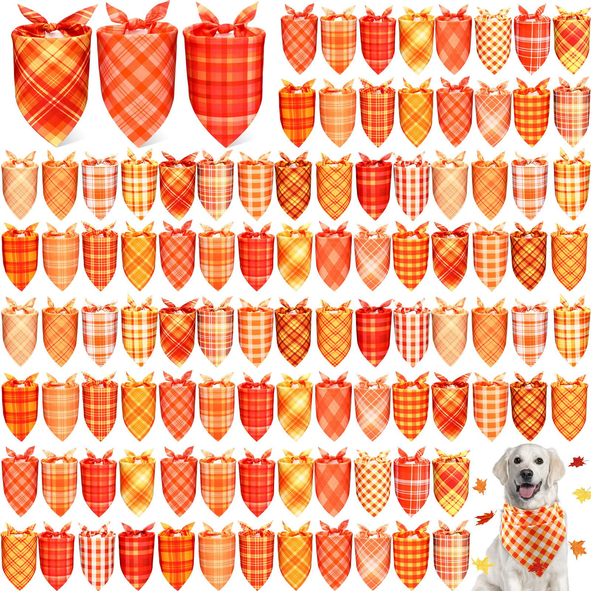 Abbylike 100 Pcs Summer Hawaiian Dog Bandanas Bulk, Tropical Fruits