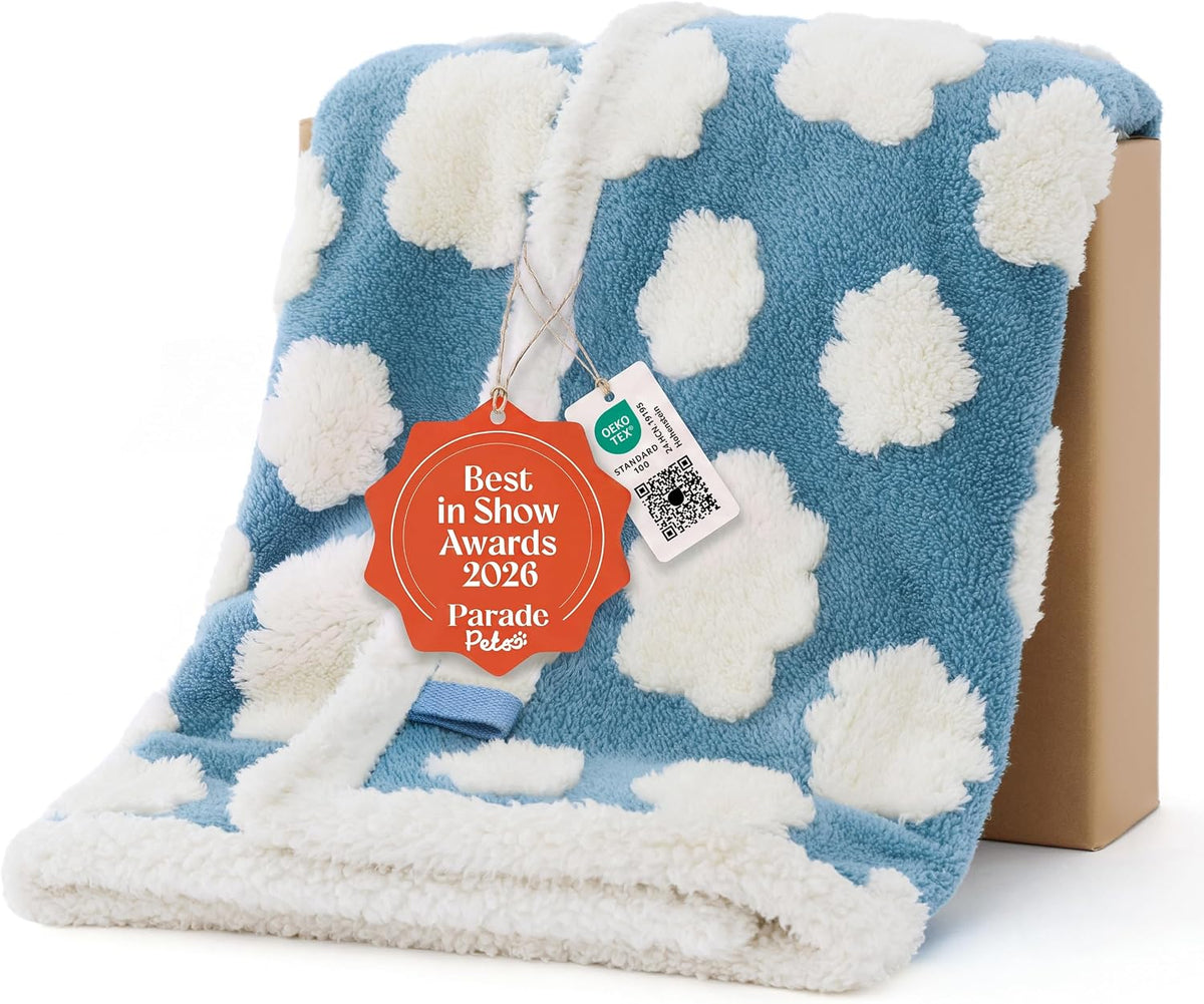 LE SURE Waterproof Dog Blankets for Small Dogs Cute Cozy 3D Jacquard,25x35