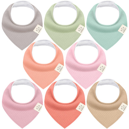 KeaBabies 8pk Organic Baby Bandana Bibs for Drooling Teething, Pets & Paws