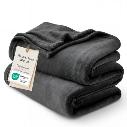 Bedsure GentleSoft Fleece Blanket Twin Size Grey - 300GSM Lightweight Plush Fuzzy Cozy Soft Warm Blanket for Bed, Sofa, Couch, Travel, Camping, 60x80 inches