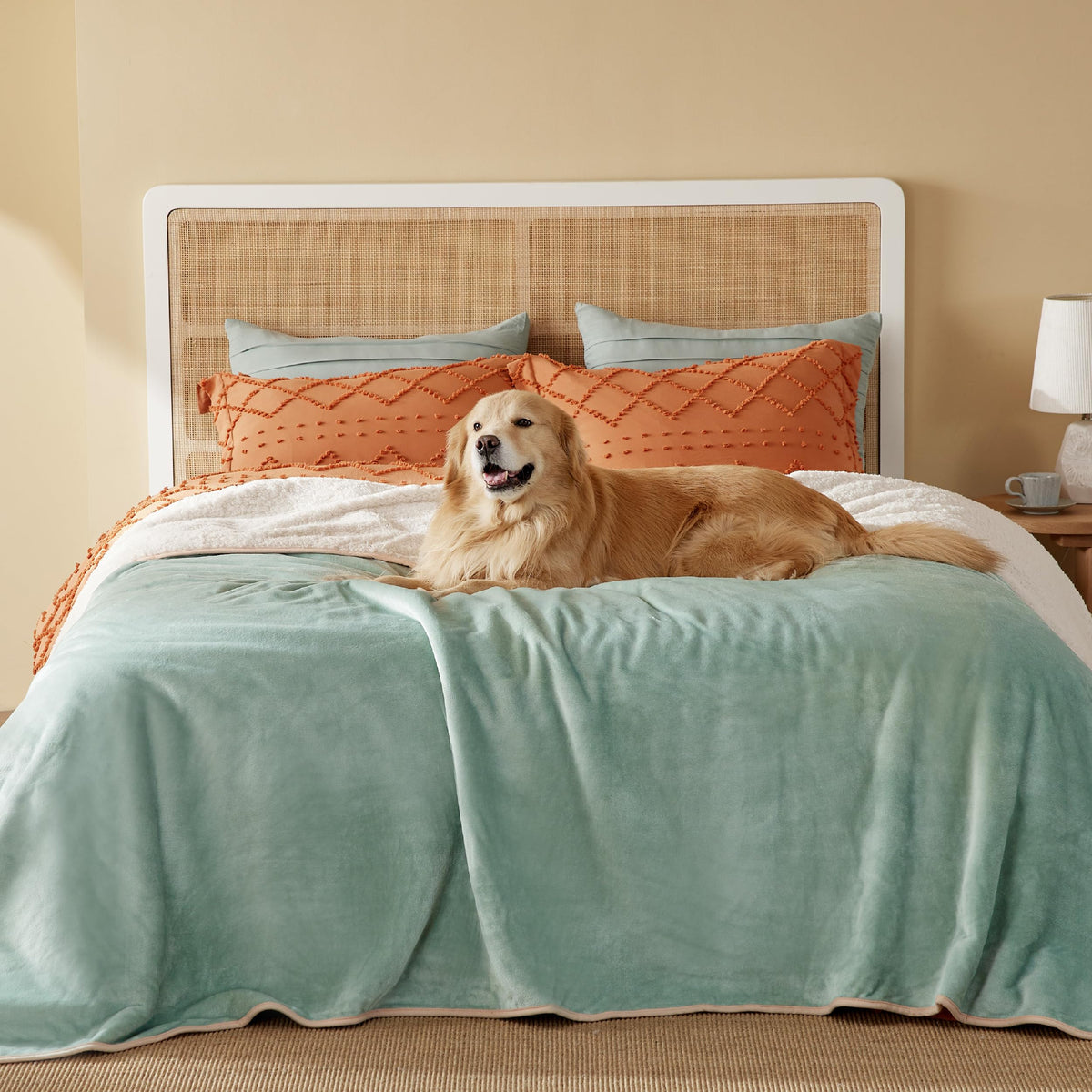 Bedsure Waterproof Dog Blankets for Large Dogs Sherpa Fleece Throw, 40X50
