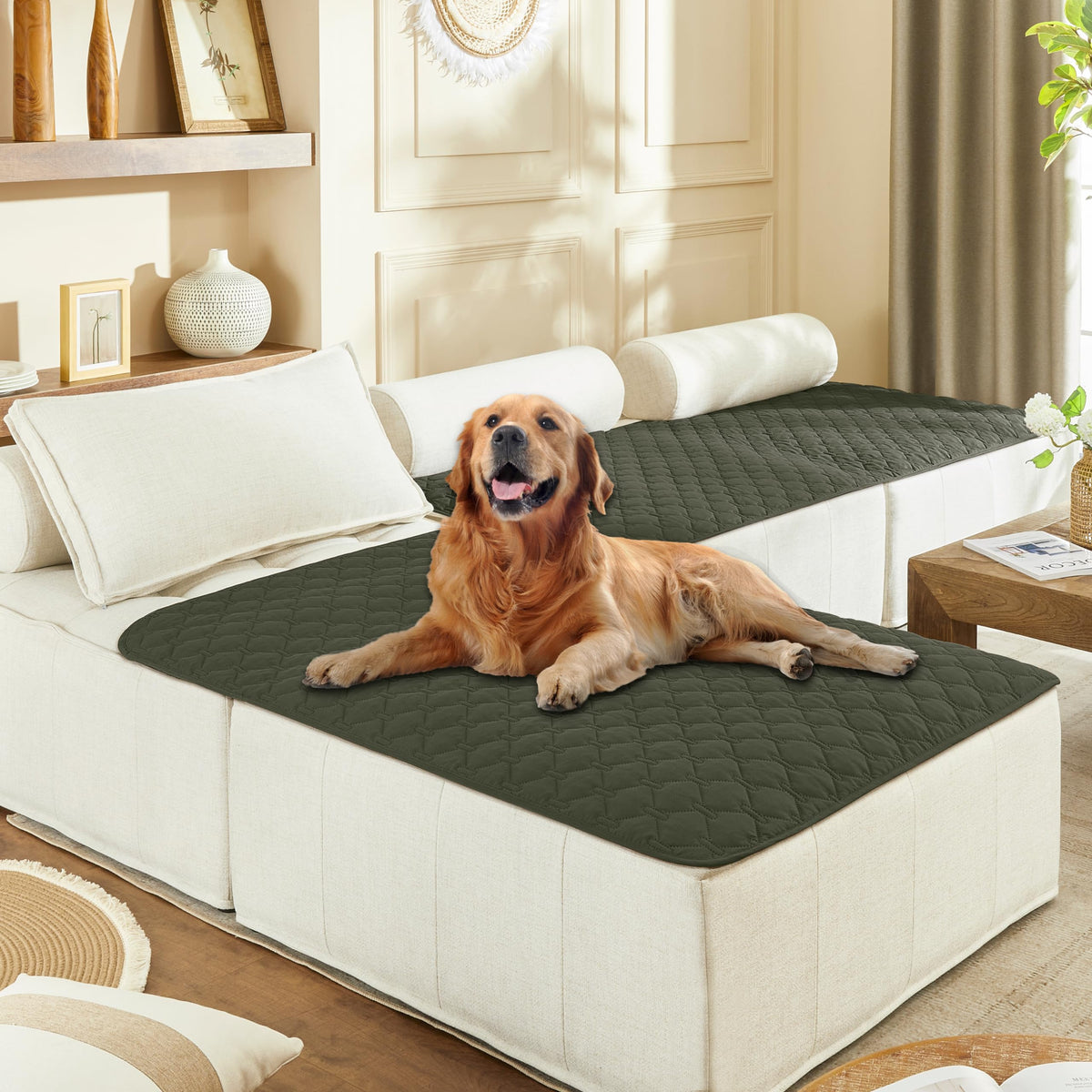 gogobunny Waterproof Pet Blanket for Bed, Washable Couch Cover for Dog Cat