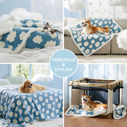 LE SURE Waterproof Dog Blankets for Small Dogs Cute Cozy 3D Jacquard,25x35