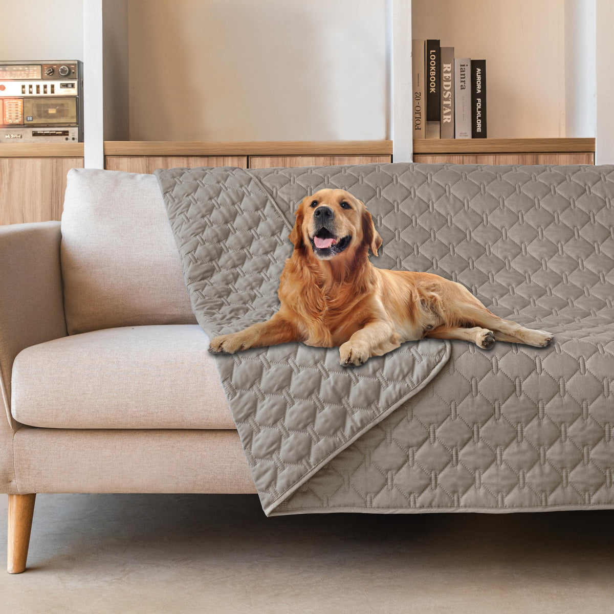 gogobunny Waterproof Pet Blanket for Bed, Washable Couch Cover for Dog Cat