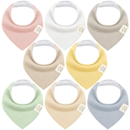 KeaBabies 8pk Organic Baby Bandana Bibs for Drooling Teething, Pets & Paws