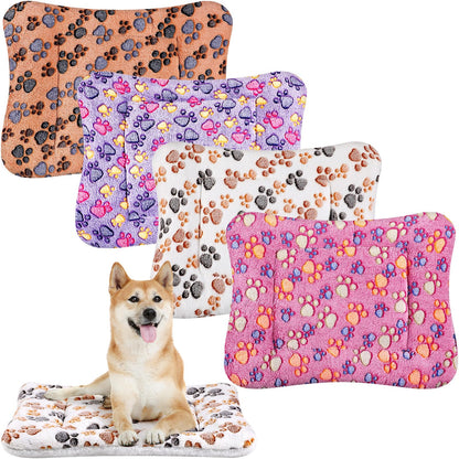 Tuanse 4 Pack Soft Pet Bed Mat Small Dog Crate Fleece