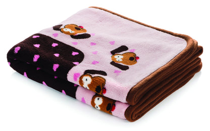 Snuggle Puppy Fleece Blanket for Dogs, Machine Washable, 48 x 30 in