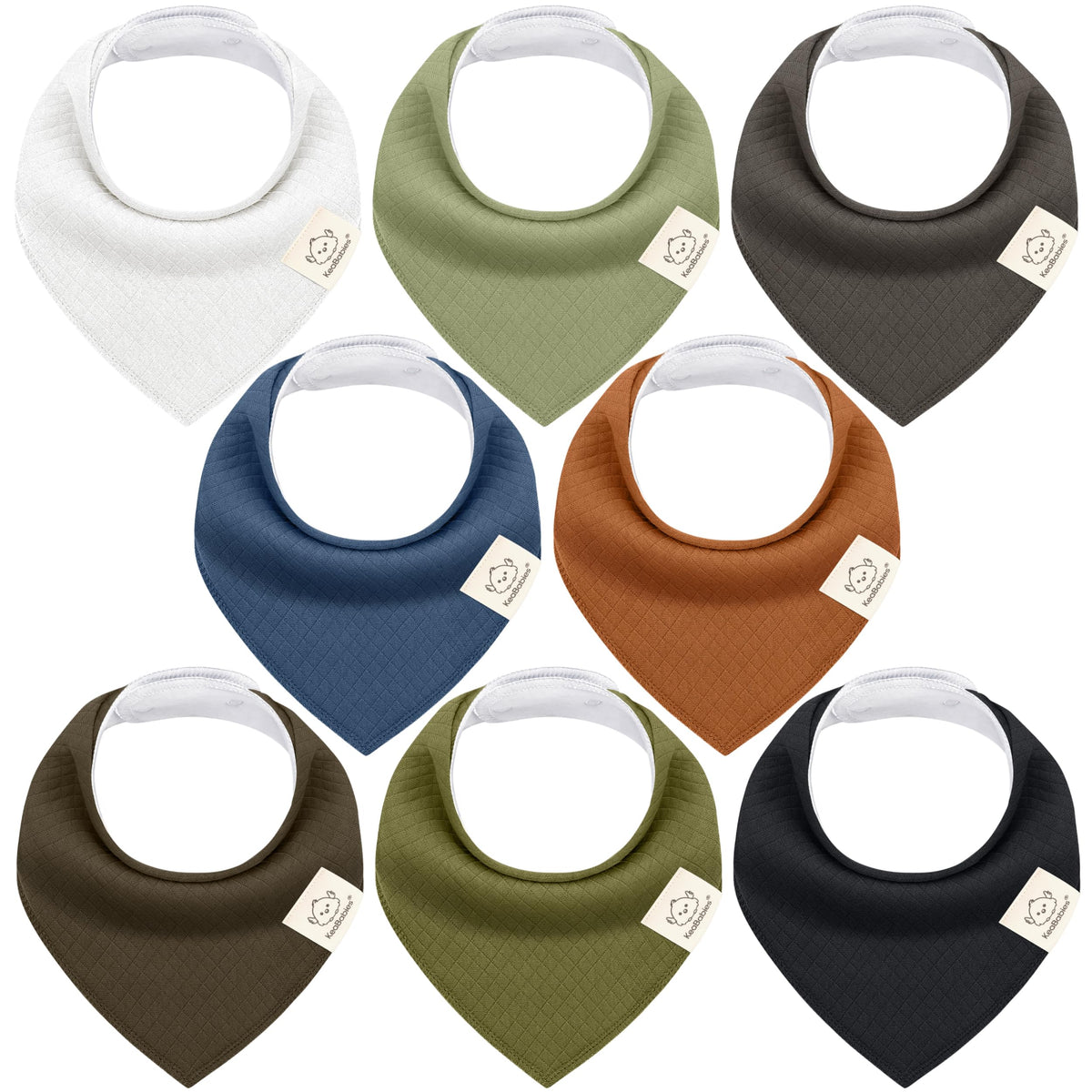 KeaBabies 8pk Organic Baby Bandana Bibs for Drooling Teething, Pets & Paws