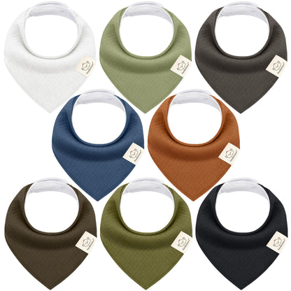 KeaBabies 8pk Organic Baby Bandana Bibs for Drooling Teething, Pets & Paws
