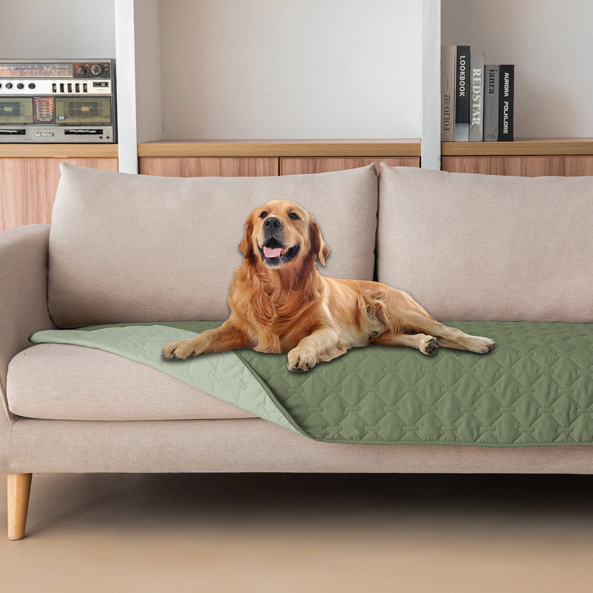 gogobunny Waterproof Pet Blanket for Bed, Washable Couch Cover for Dog Cat