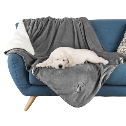 PETMAKER Waterproof Reversible Dog Blanket, Gray, 60” x 70”